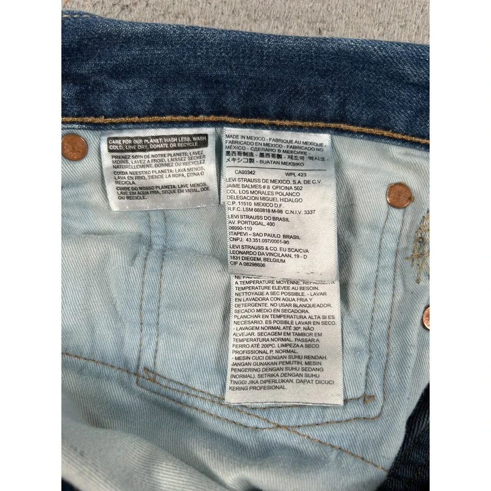 Levis 511 Jeans Men's 36x26 Blue Denim Straight Leg Distressed Workwear‎ Faded